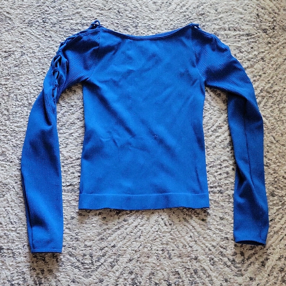 FP Movement by Free People Electric Blue Long Sleeve Shirt Size M/L